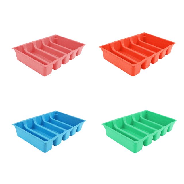 Vente en gros de plateaux de pâte à papier moulés en couleur pour cosmétiques